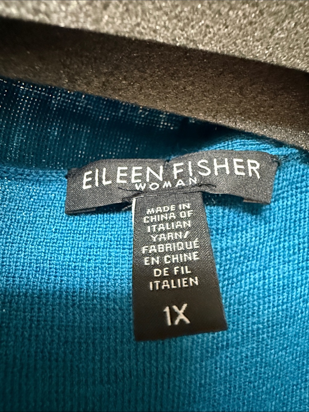 Eileen Fisher merino wool Women's teal Long Sleeve open front cardigan - Picture 2 of 5